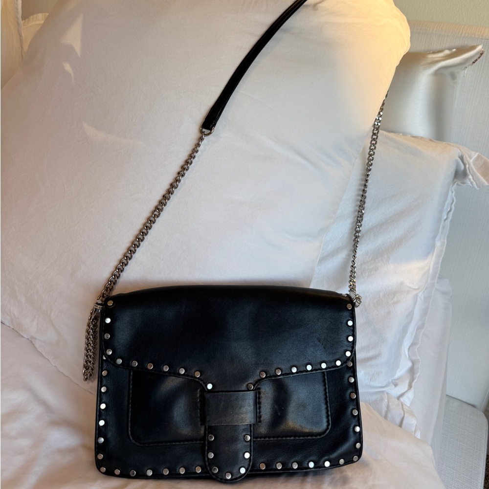 Rebecca Minkoff Black Studded Chain crossbody Bag